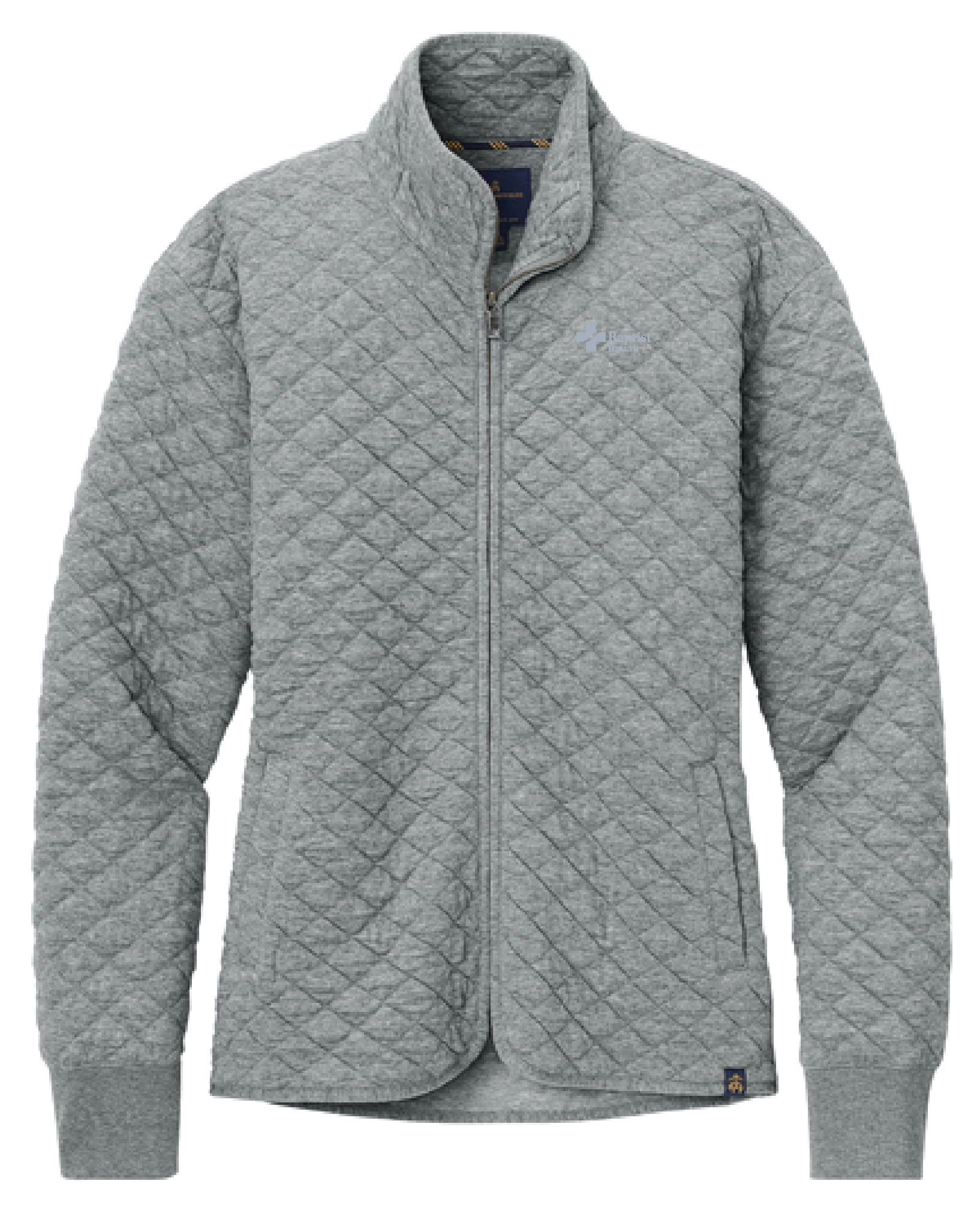 BBB18213 Brooks Brothers Women's Diamond Quilt Full-Zip with Baptist Health logo on Left Chest