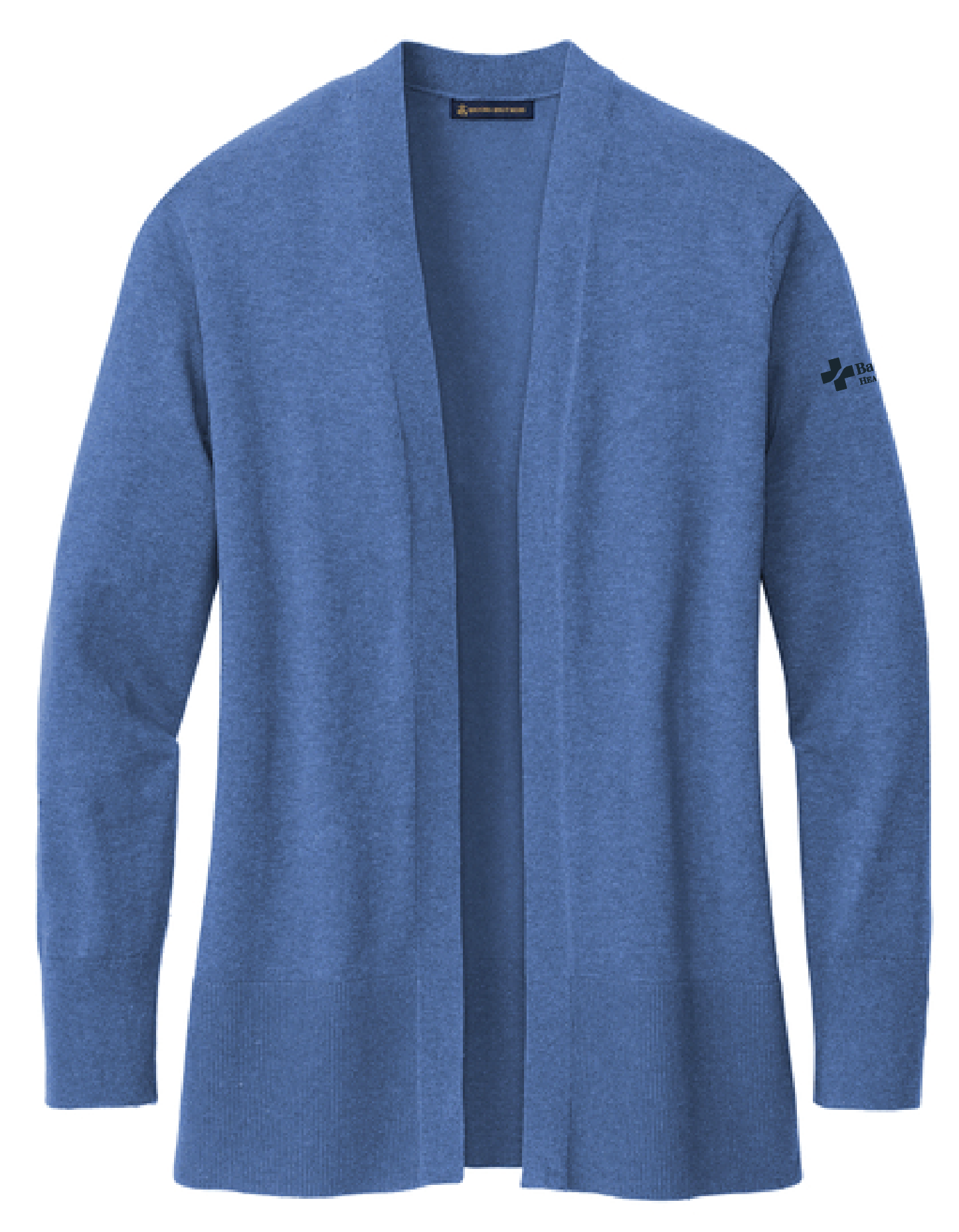 BBB18403 Brooks Brothers Women's Cotton Stretch Long Cardigan Sweater with Baptist Health Logo on Left Sleeve