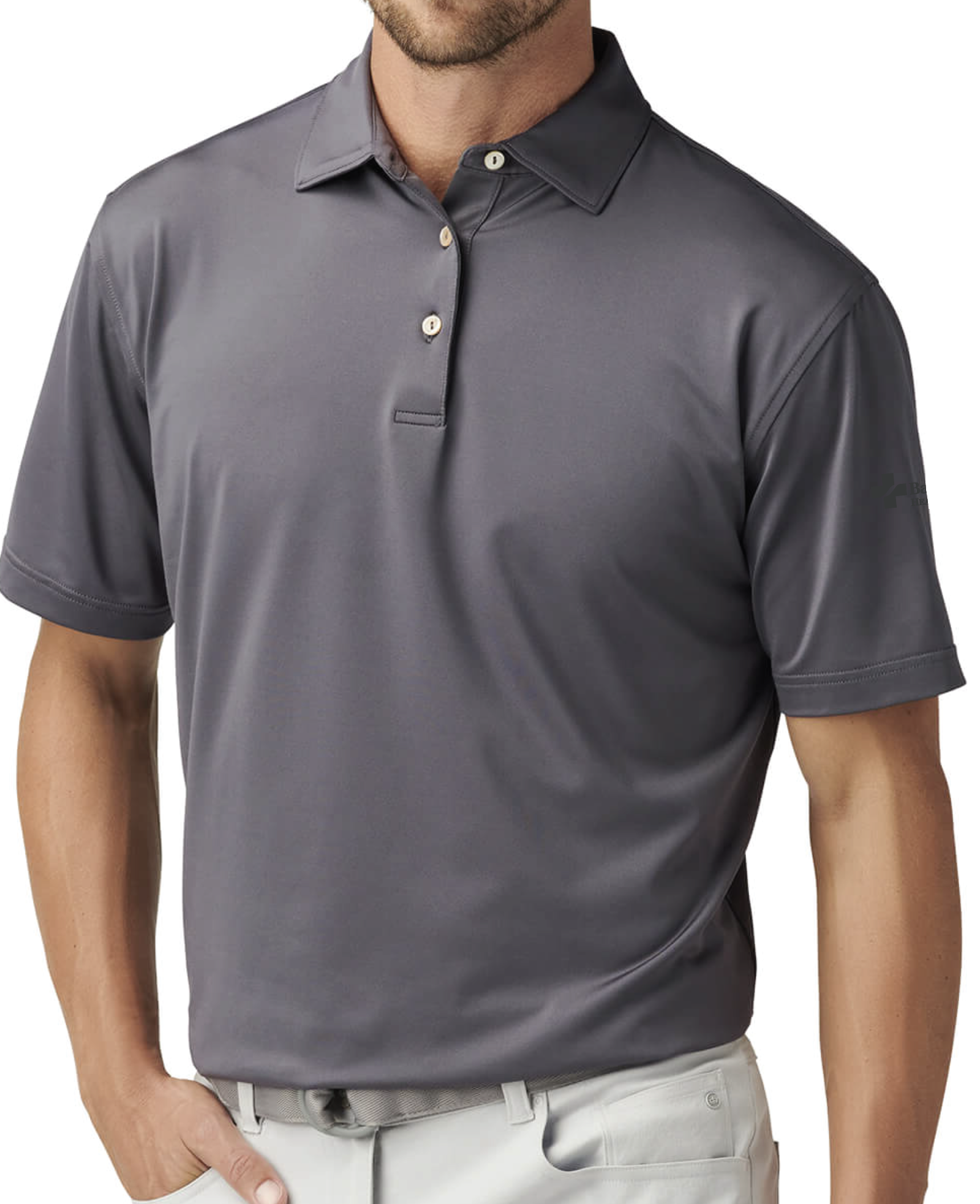 BME0EK01 Peter Millar Men's Solid Performance Polo - Self Collar with Baptist Health Logo on Left Sleeve