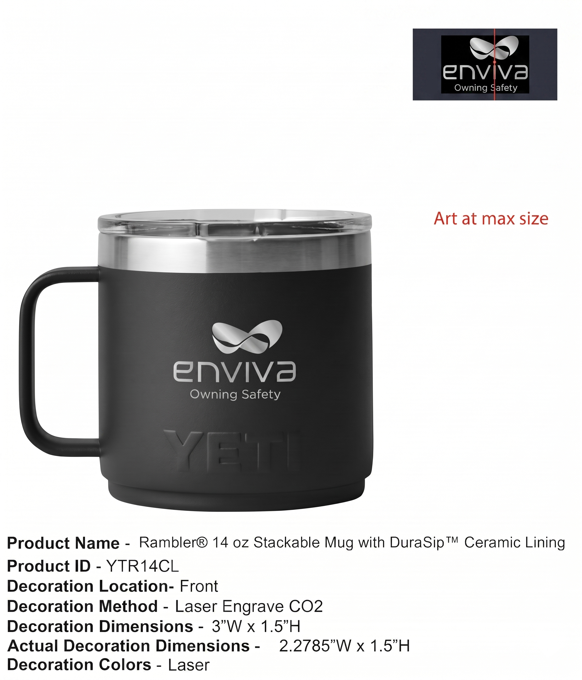Rambler® 14 oz Stackable Mug with DuraSip™ Ceramic Lining