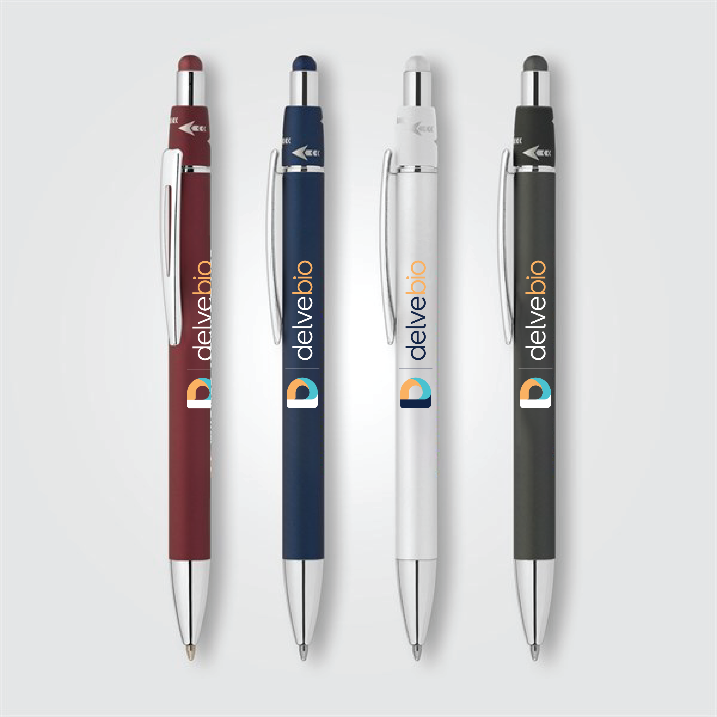 Orbit Spinner Chrome Metal Pen w Stylus