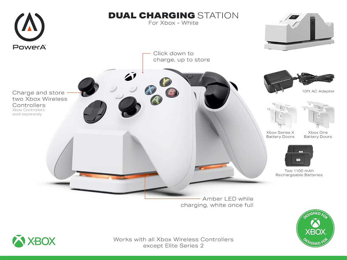 POWERA DUAL CHARGING STATION WHITE - XSX