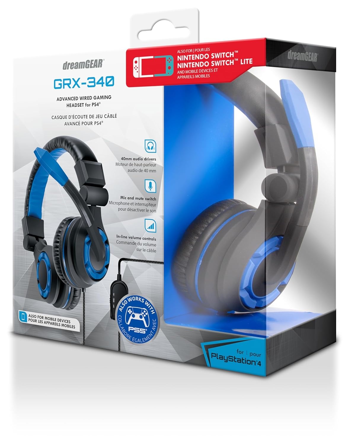DREAMGEAR GRX-340 ADVANCED WIRED GAMING HEADSET BLACK/BLUE – ONE SERIES