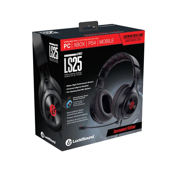LUCID SOUND LS25BK WIRED HEADSET FOR eSPORTS BLACK, UNIVERSAL