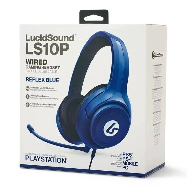 LUCID SOUND LS10P WIRED HEADSET WITH MIC REFLEX BLUE - PS5