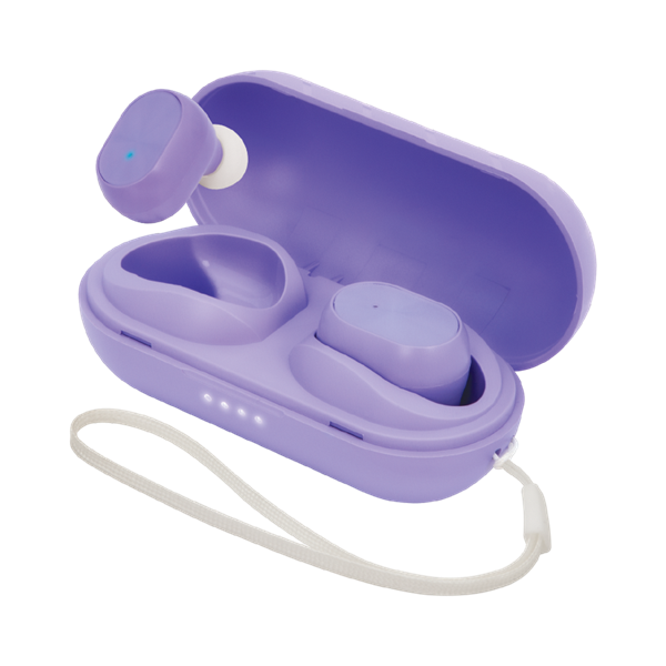 Helix True Wireless High-Fidelity Earbuds with Portable Charging Case - Purple