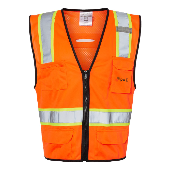 Unisex 6 Pocket Contrast Class 2 Vest - 1580-1581