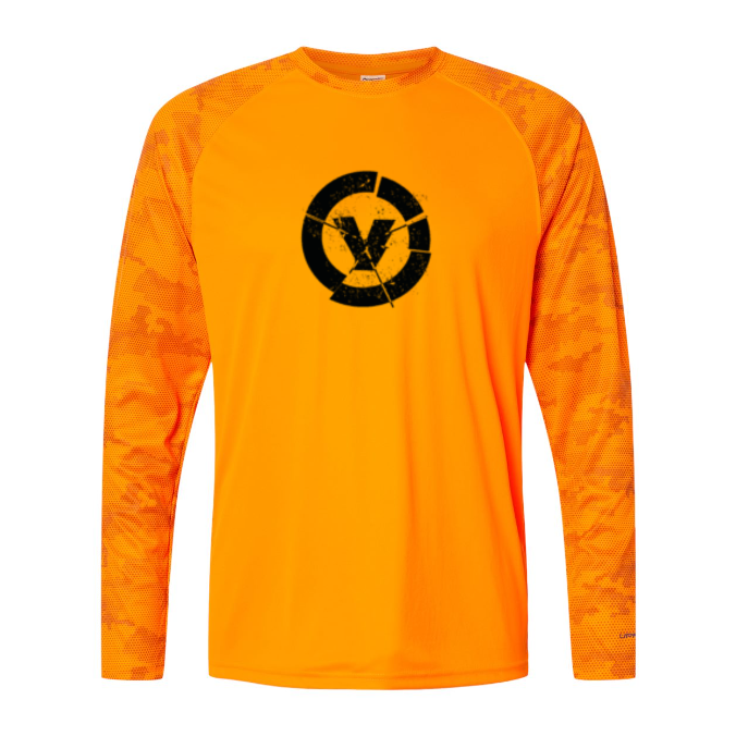 Unisex Cayman Performance Camo Colorblocked Long Sleeve T-Shirt