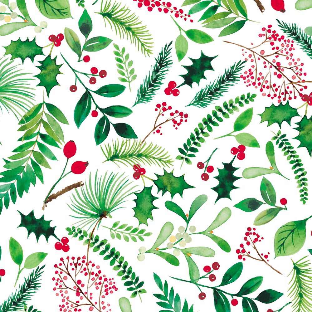 Holly & Berries Gift Wrap - 30"x150'