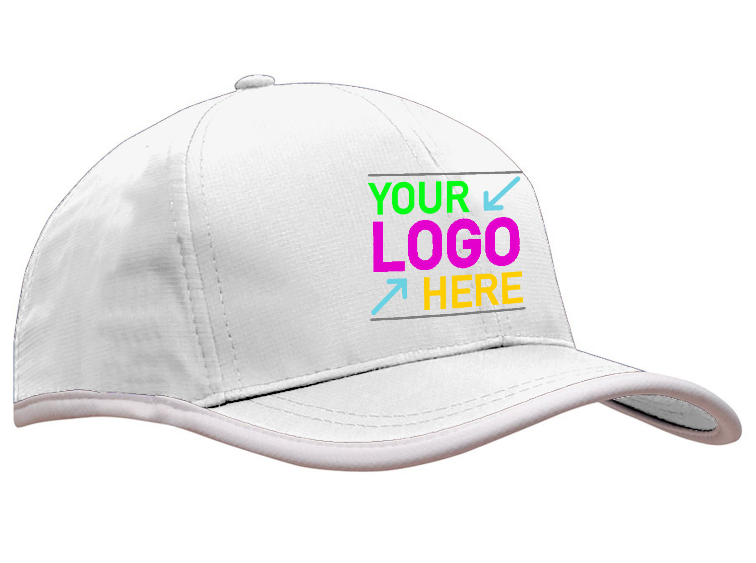 Sports Ripstop With Terry Cloth Lining Plain Cap - Includes Full Color Logo