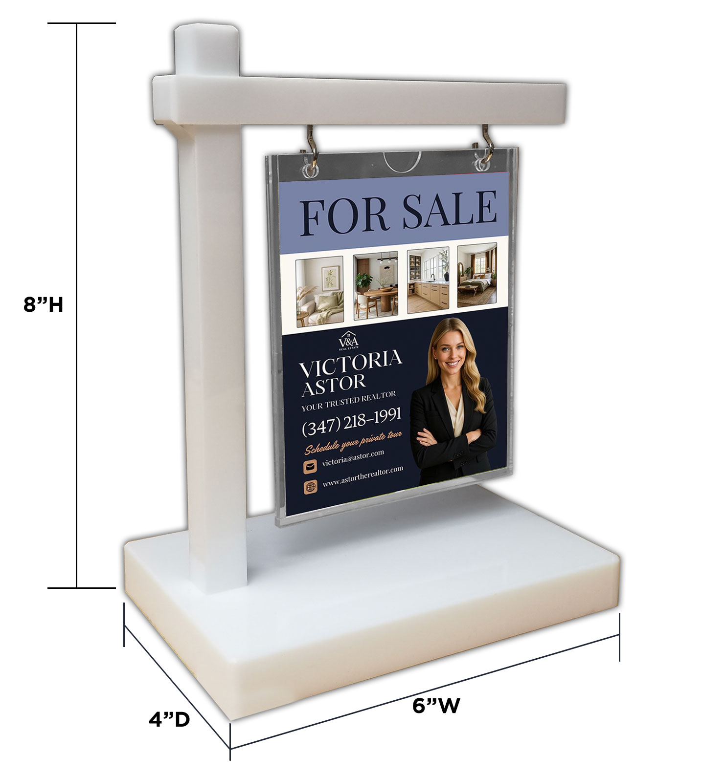 Mini Real Estate Sign with Custom Printed Insert Included