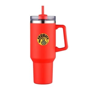 40 Oz. Premium Travel Mug with Handle and Straw