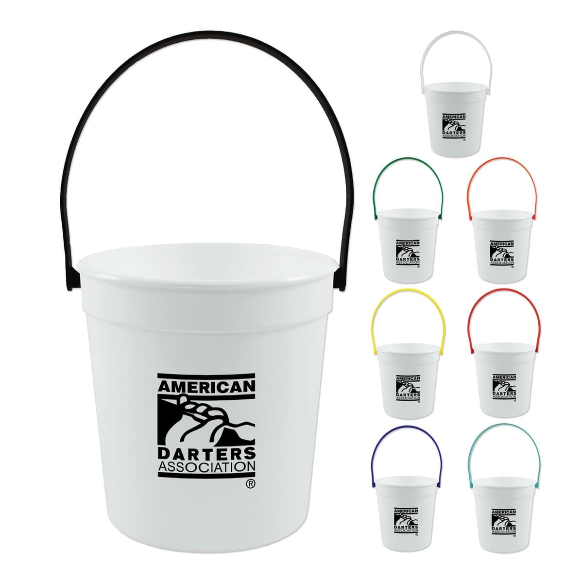 32 Oz Plastic Rum Bucket with Mix and Match Color Handle