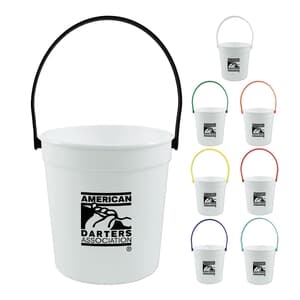 32 Oz Plastic Rum Bucket with Mix and Match Color Handle