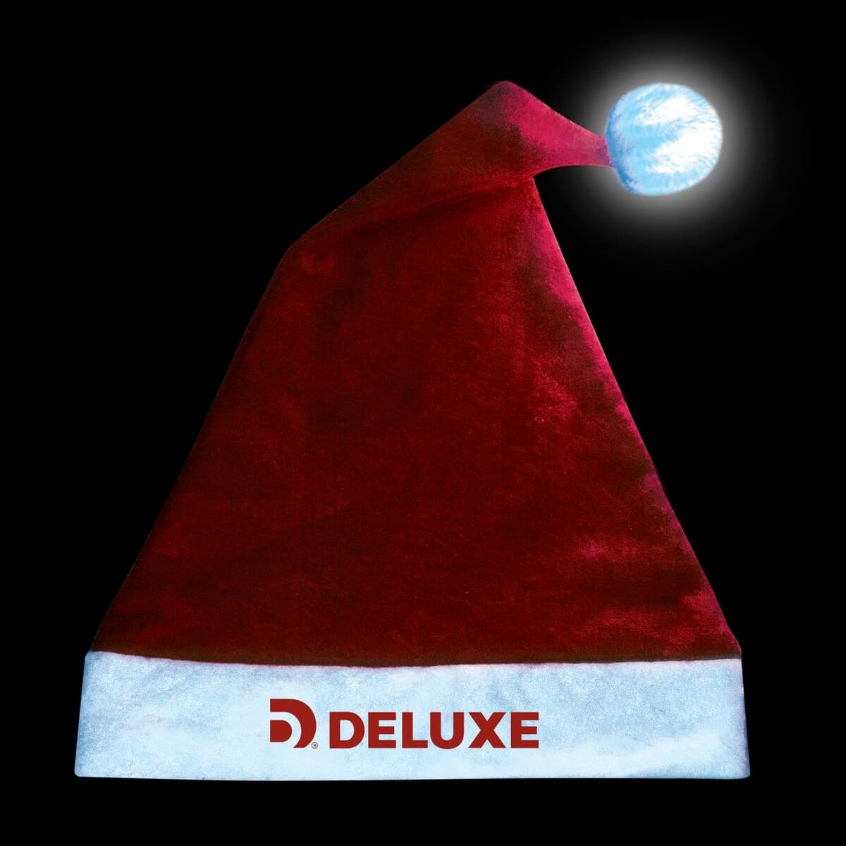 Light-Up Pom Pom Santa Hat